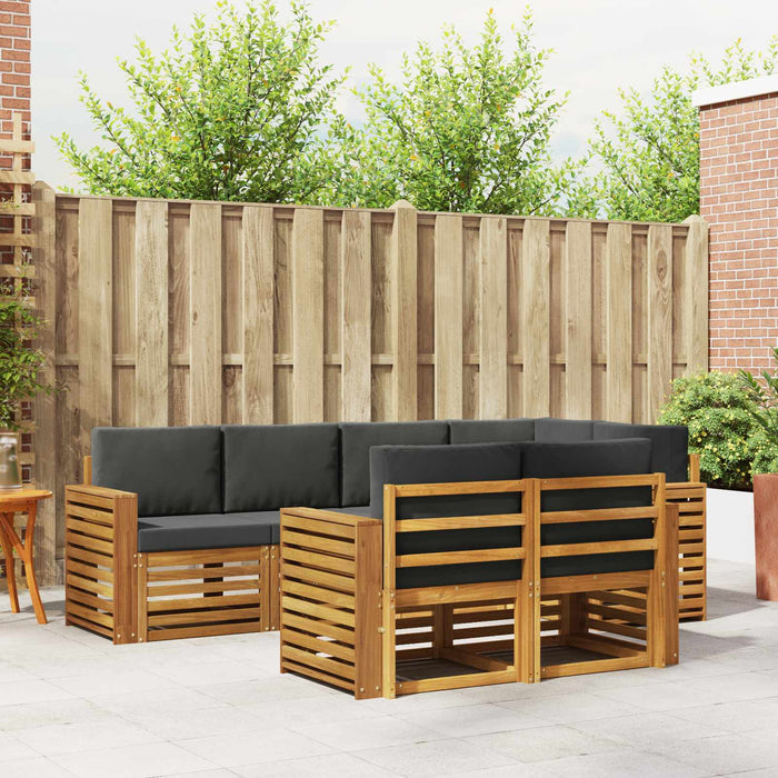 Set canapea sectională cu pernă 7 pcs Natural și Antracit - WALTI WALTI