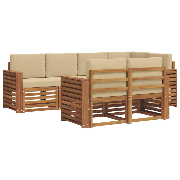Set canapea sectională cu pernă 7 pcs Natural și Bej - WALTI WALTI