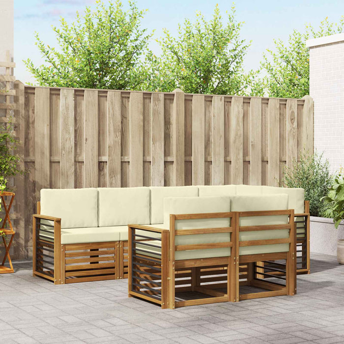 Set canapea sectională cu pernă 7 pcs Natural și Crem - WALTI WALTI