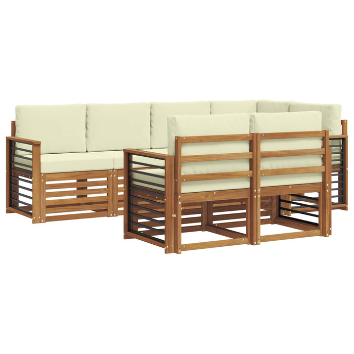 Set canapea sectională cu pernă 7 pcs Natural și Crem - WALTI WALTI