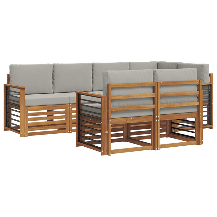 Set canapea sectională cu pernă 7 pcs Gri natural și deschis - WALTI WALTI