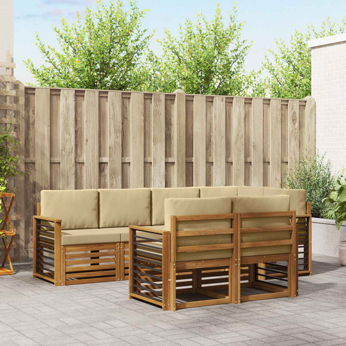Set canapea sectională cu pernă 7 pcs Natural și Bej - WALTI WALTI