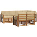 Set canapea sectională cu pernă 7 pcs Natural și Bej - WALTI WALTI
