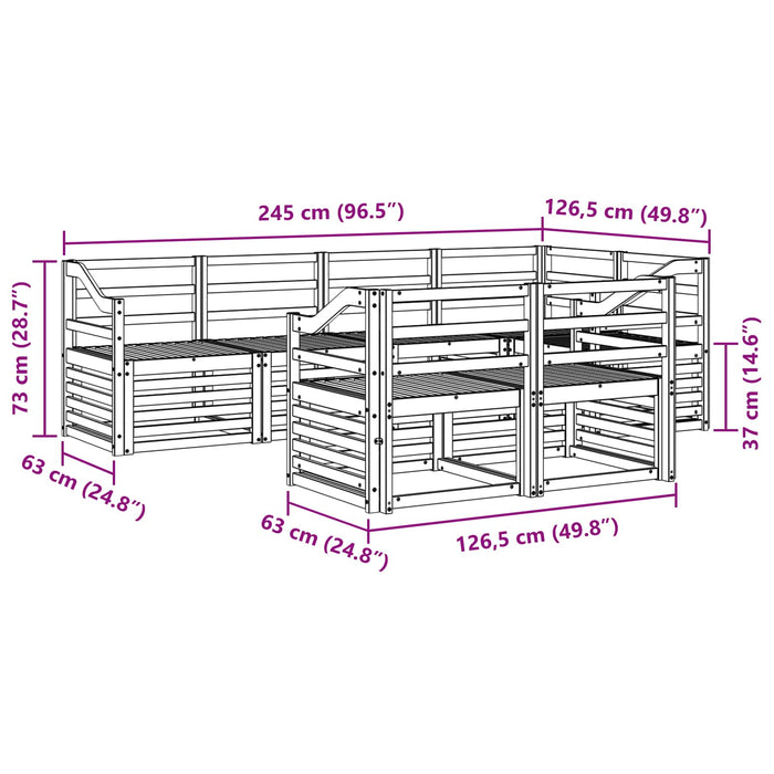 Set canapea sectională 7 pcs natural - WALTI WALTI