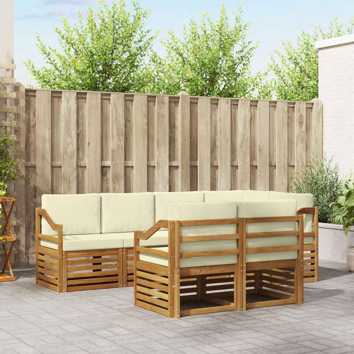 Set canapea sectională cu pernă 7 pcs Natural și Crem - WALTI WALTI