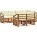 Set canapea sectională cu pernă 7 pcs Natural și Crem - WALTI WALTI