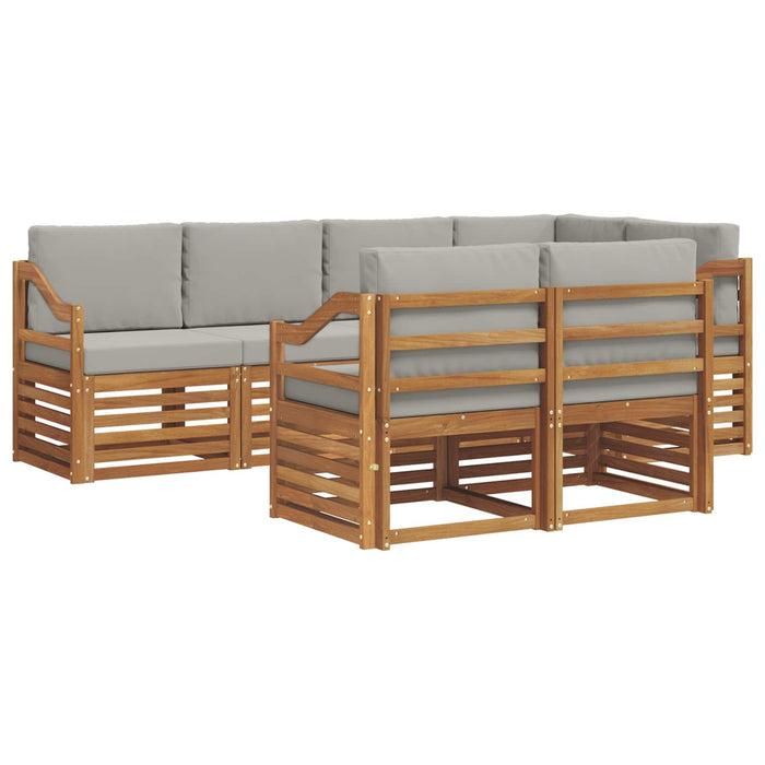 Set canapea sectională cu pernă 7 pcs Gri natural și deschis - WALTI WALTI
