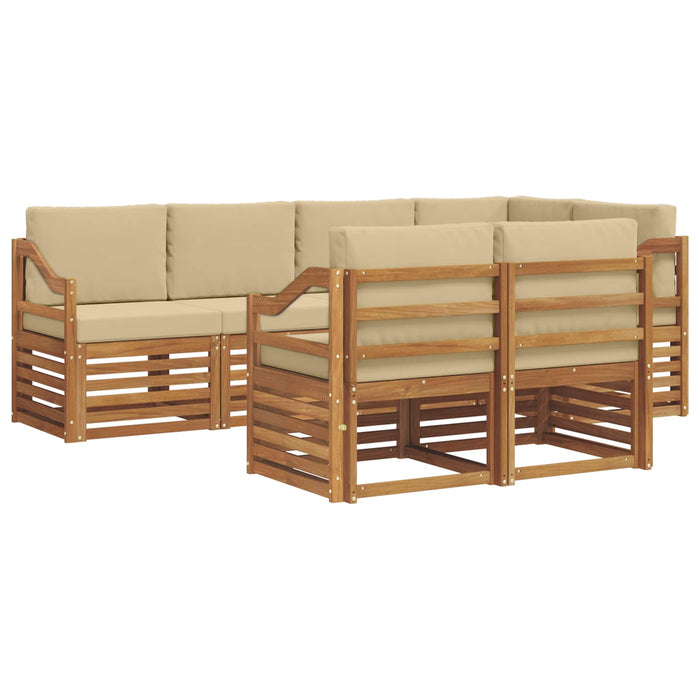 Set canapea sectională cu pernă 7 pcs Natural și Bej - WALTI WALTI