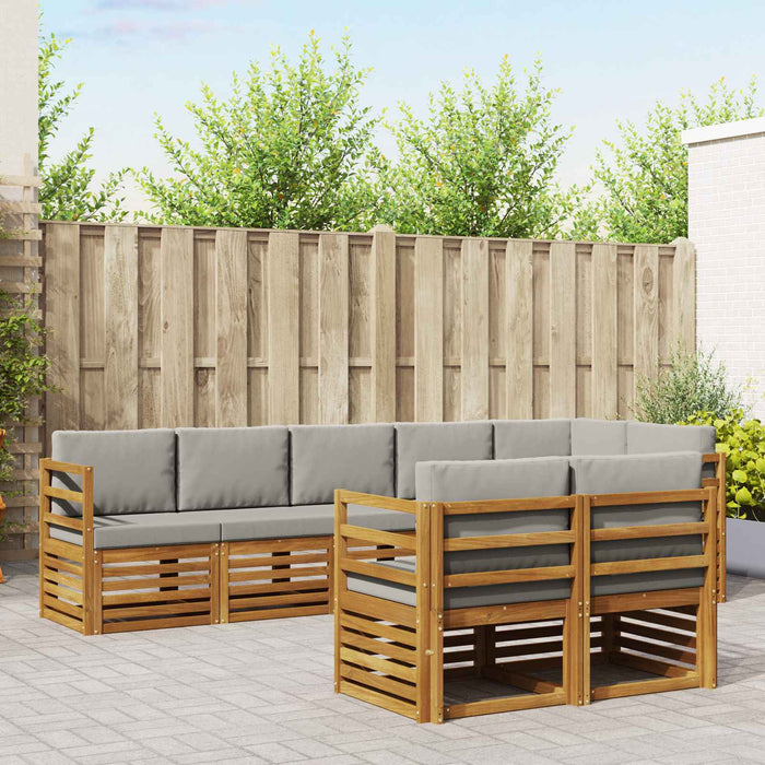Seturi de canapele cu pernă 8 pcs Gri natural și deschis - WALTI WALTI