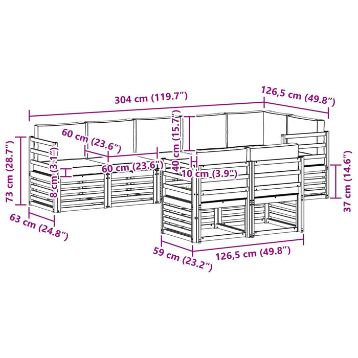 Seturi de canapele cu pernă 8 pcs Gri natural și deschis - WALTI WALTI