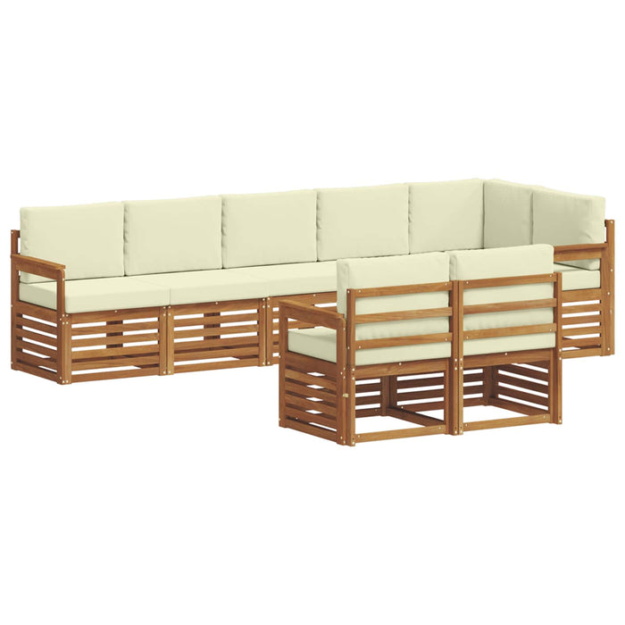 Seturi de canapele 8 pcs Natural și Crem Lemn Solid de Acacia - WALTI WALTI