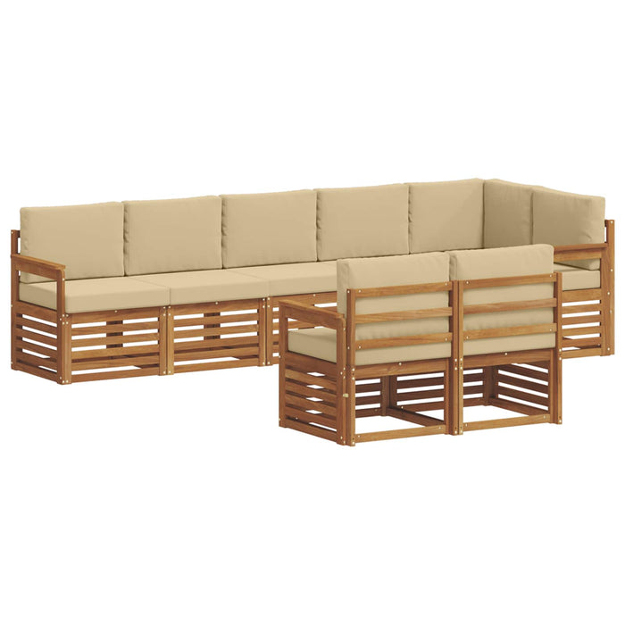 Seturi de canapele 8 pcs Natural și Bej Lemn Solid de Acacia - WALTI WALTI