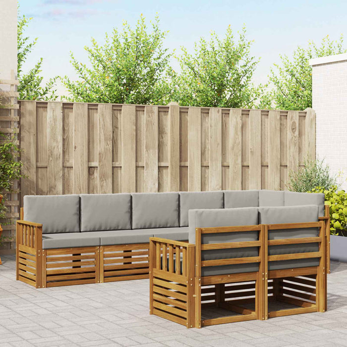 Seturi de canapele cu pernă 8 pcs Gri natural și deschis - WALTI WALTI