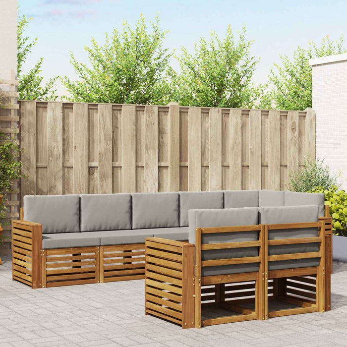 Seturi de canapele cu pernă 8 pcs Gri natural și deschis - WALTI WALTI