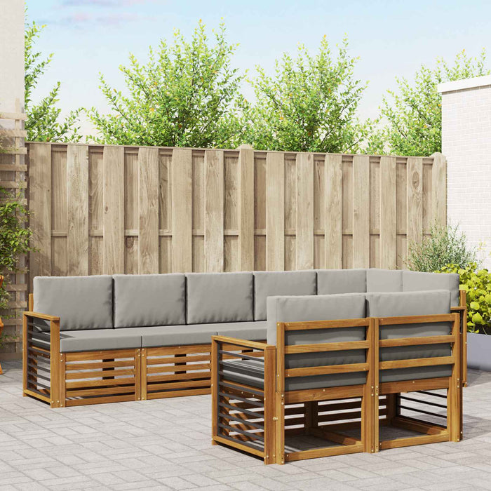 Seturi de canapele cu pernă 8 pcs Gri natural și deschis - WALTI WALTI