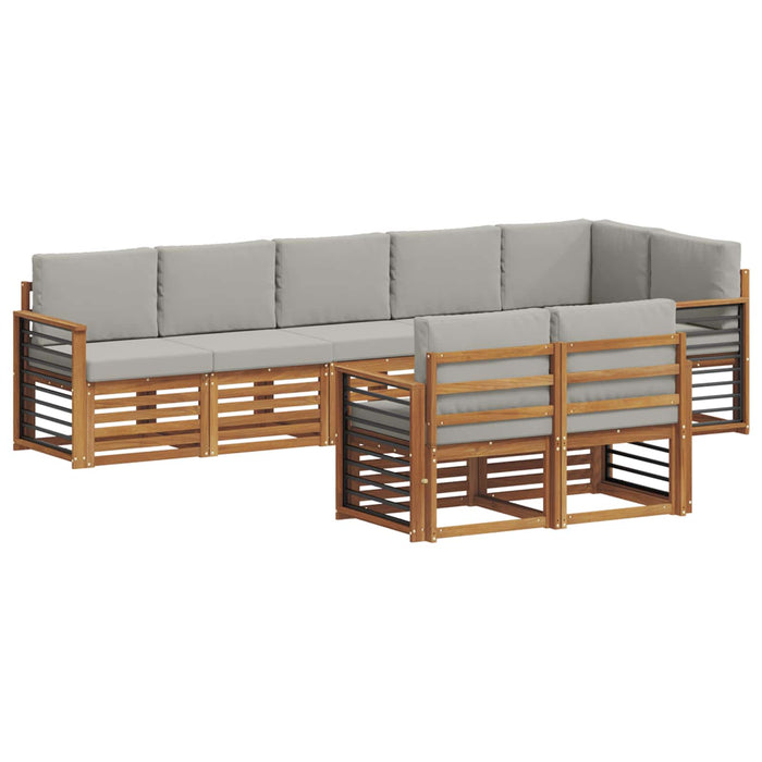 Seturi de canapele cu pernă 8 pcs Gri natural și deschis - WALTI WALTI