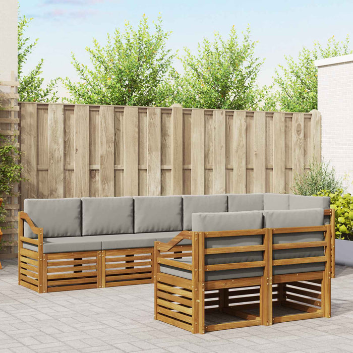 Seturi de canapele cu pernă 8 pcs Gri natural și deschis - WALTI WALTI