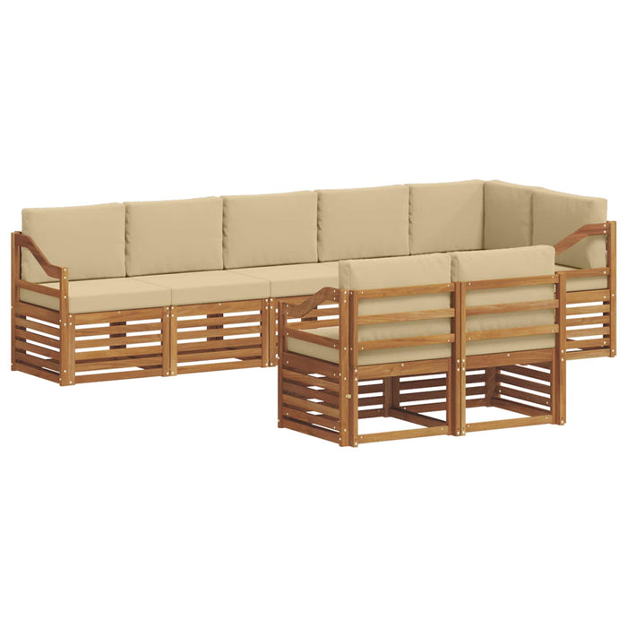 Seturi de canapele 8 pcs Natural și Bej Lemn Solid de Acacia - WALTI WALTI