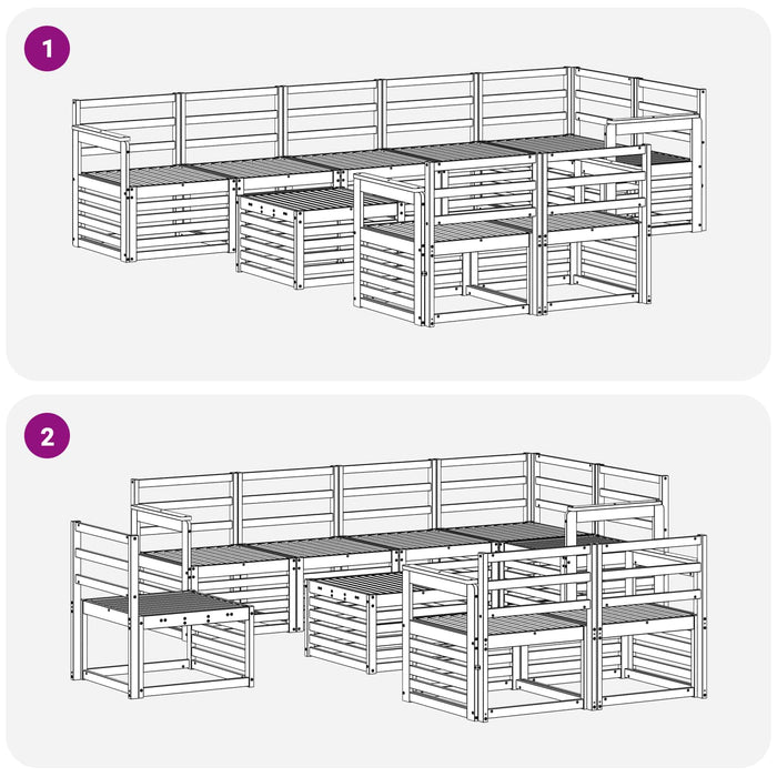 Seturi de canapele 9 pcs natural Lemn Solid de Acacia - WALTI WALTI