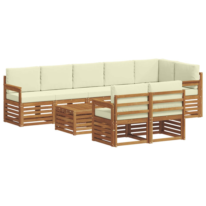 Seturi de canapele 9 pcs Natural și Crem Lemn Solid de Acacia - WALTI WALTI