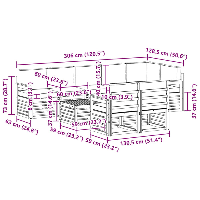 Seturi de canapele cu pernă 9 pcs Natural și Antracit - WALTI WALTI