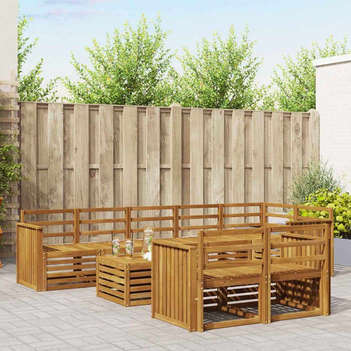 Seturi de canapele 9 pcs natural Lemn Solid de Acacia - WALTI WALTI