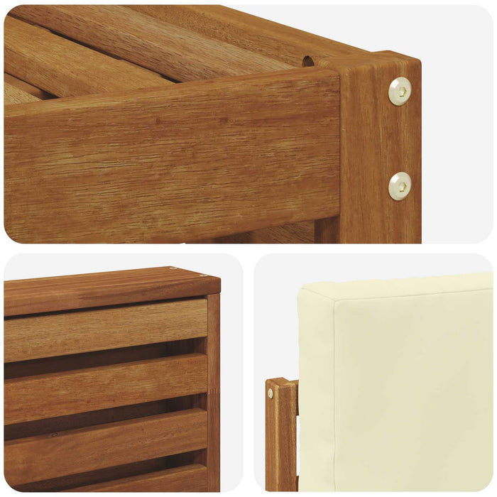 Seturi de canapele 9 pcs Natural și Crem Lemn Solid de Acacia - WALTI WALTI