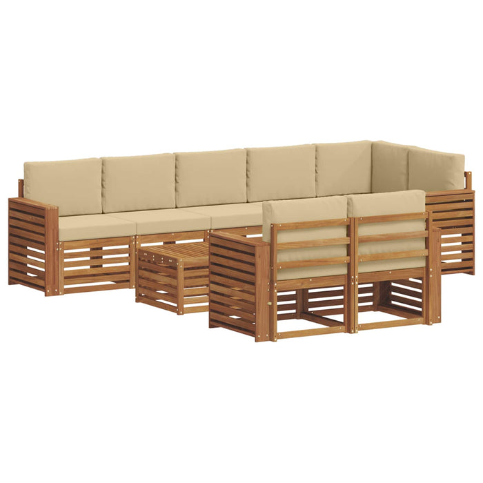 Seturi de canapele 9 pcs Natural și Bej Lemn Solid de Acacia - WALTI WALTI