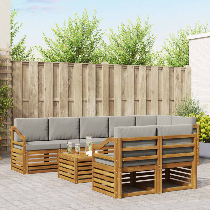 Seturi de canapele cu pernă 9 pcs Gri natural și deschis - WALTI WALTI