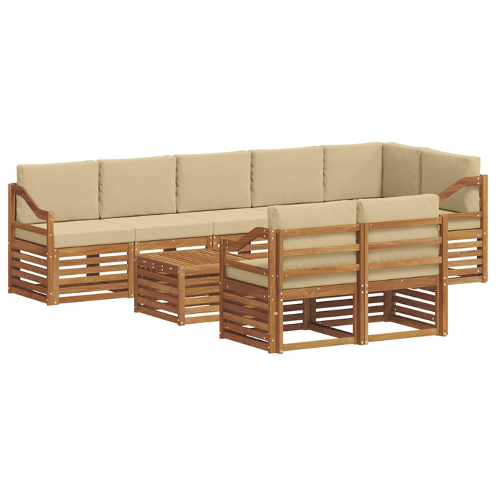 Seturi de canapele 9 pcs Natural și Bej Lemn Solid de Acacia - WALTI WALTI