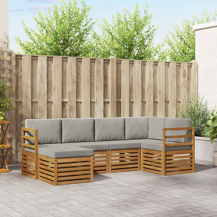 Seturi de canapele cu pernă 6 pcs Gri natural și deschis - WALTI WALTI