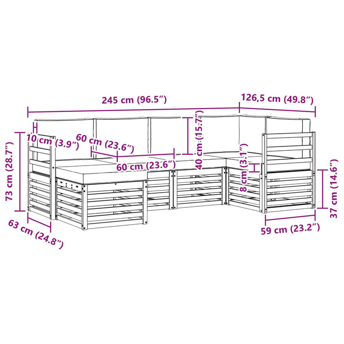 Seturi de canapele cu pernă 6 pcs Gri natural și deschis - WALTI WALTI