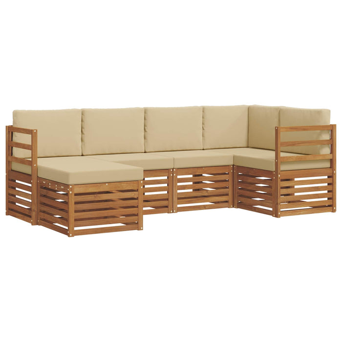 Seturi de canapele 6 pcs Natural și Bej Lemn Solid de Acacia - WALTI WALTI