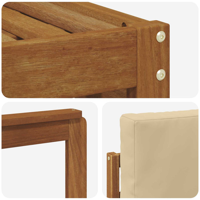 Seturi de canapele 6 pcs Natural și Bej Lemn Solid de Acacia - WALTI WALTI