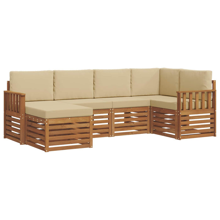 Seturi de canapele 6 pcs Natural și Bej Lemn Solid de Acacia - WALTI WALTI