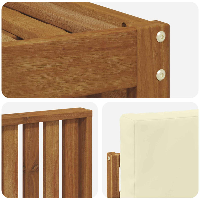 Seturi de canapele 6 pcs Natural și Crem Lemn Solid de Acacia - WALTI WALTI