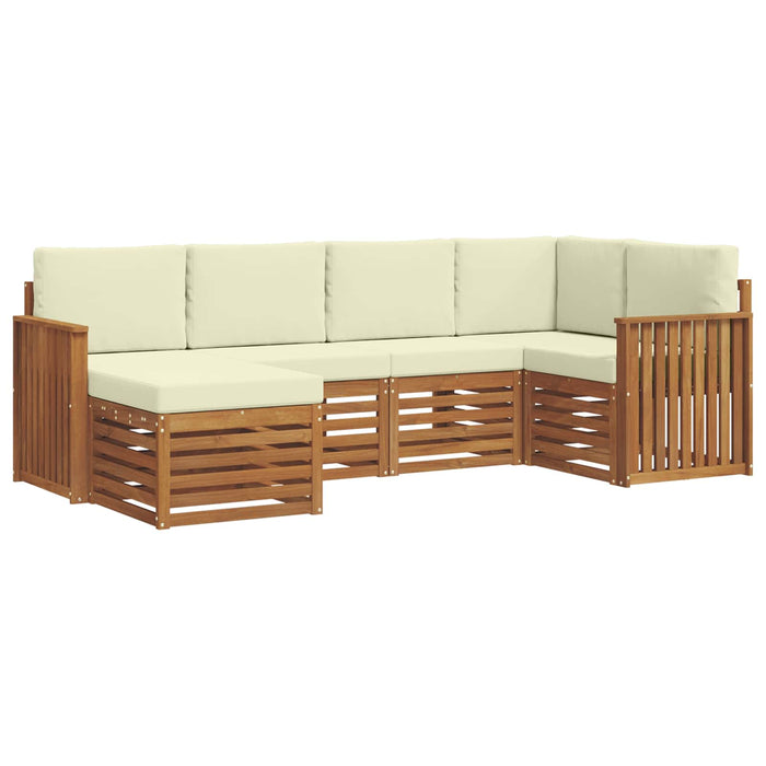 Seturi de canapele 6 pcs Natural și Crem Lemn Solid de Acacia - WALTI WALTI