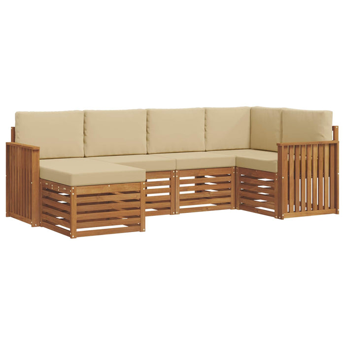 Seturi de canapele 6 pcs Natural și Bej Lemn Solid de Acacia - WALTI WALTI