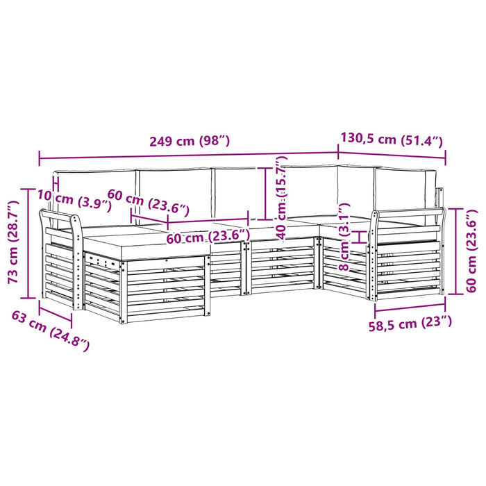 Seturi de canapele cu pernă 6 pcs Natural și Antracit - WALTI WALTI