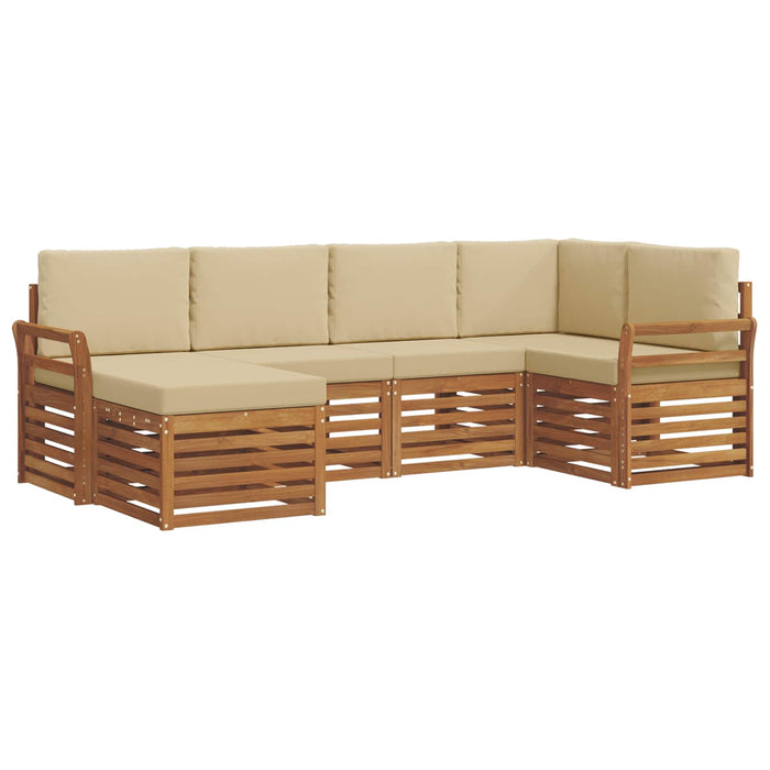 Seturi de canapele 6 pcs Natural și Bej Lemn Solid de Acacia - WALTI WALTI