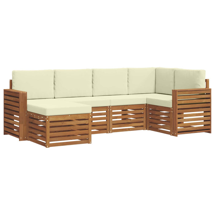 Seturi de canapele 6 pcs Natural și Crem Lemn Solid de Acacia - WALTI WALTI