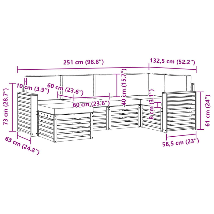 Seturi de canapele cu pernă 6 pcs Gri natural și deschis - WALTI WALTI