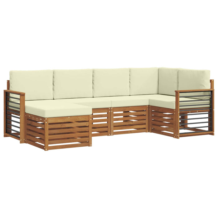 Seturi de canapele 6 pcs Natural și Crem Lemn Solid de Acacia - WALTI WALTI