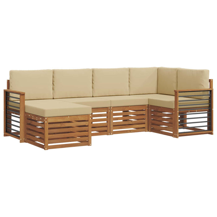 Seturi de canapele 6 pcs Natural și Bej Lemn Solid de Acacia - WALTI WALTI