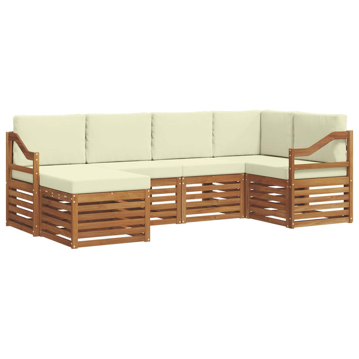 Seturi de canapele 6 pcs Natural și Crem Lemn Solid de Acacia - WALTI WALTI