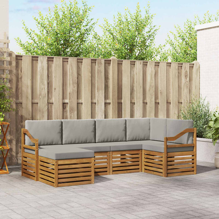 Seturi de canapele cu pernă 6 pcs Gri natural și deschis - WALTI WALTI