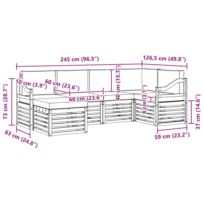 Seturi de canapele cu pernă 6 pcs Gri natural și deschis - WALTI WALTI