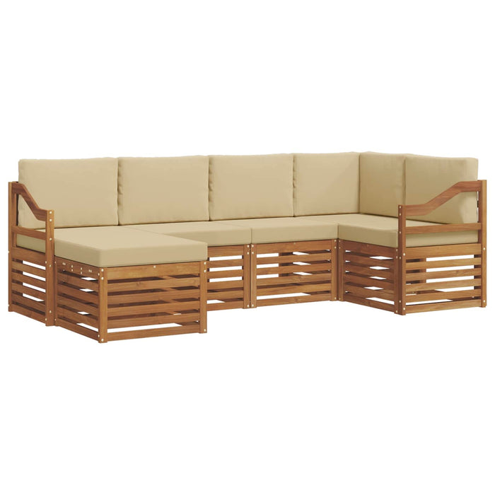 Seturi de canapele 6 pcs Natural și Bej Lemn Solid de Acacia - WALTI WALTI