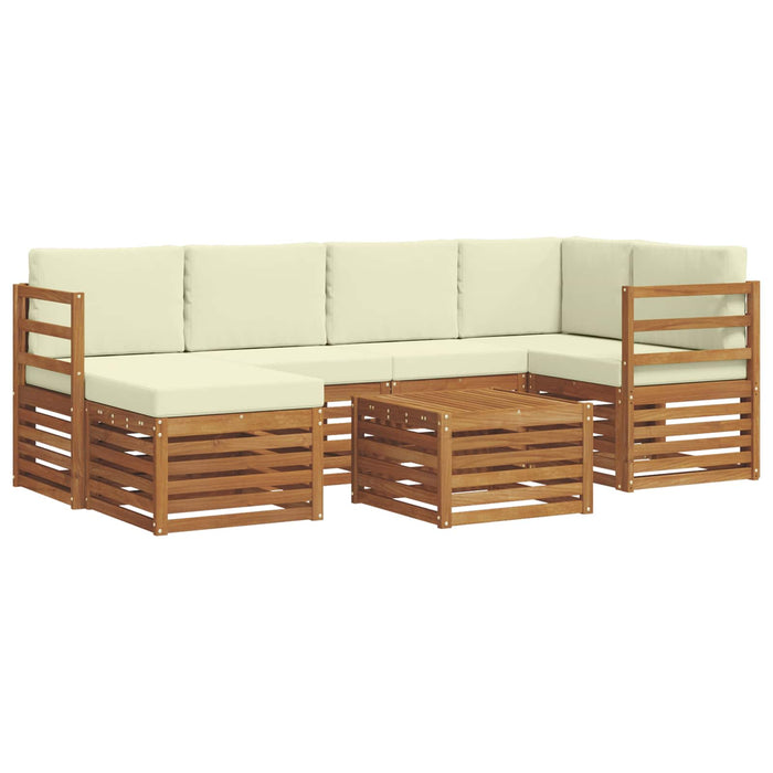 Seturi de canapele 7 pcs Natural și Crem Lemn Solid de Acacia - WALTI WALTI