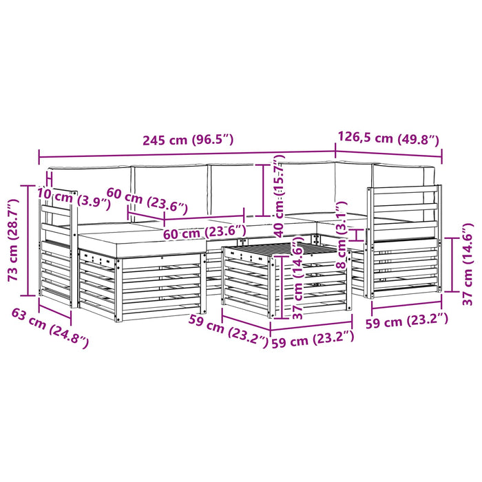Seturi de canapele cu pernă 7 pcs Natural și Antracit - WALTI WALTI
